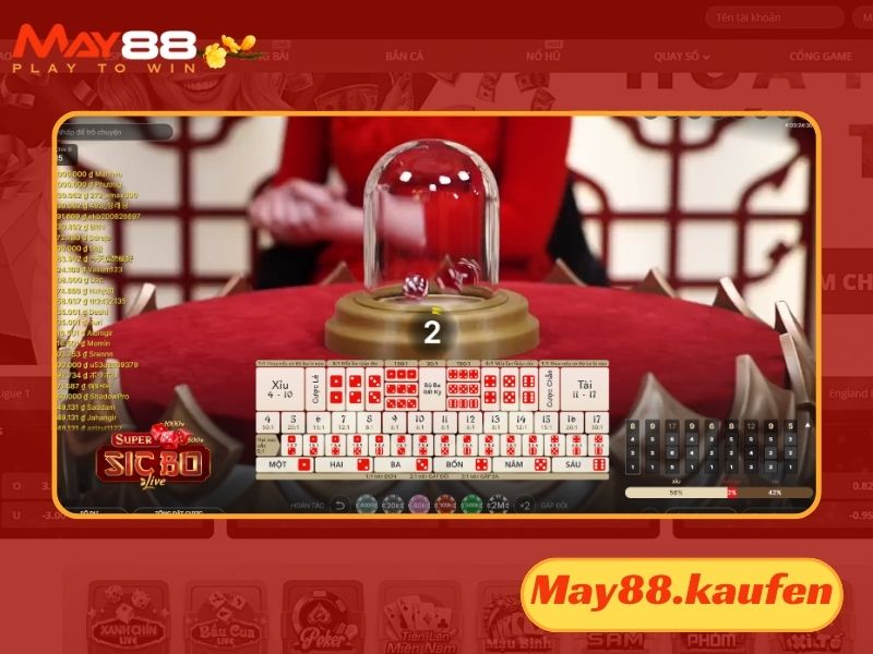Giao diện đặt cược Sicbo